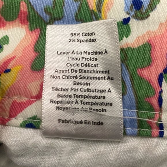 Talbots Womens 12 Petite Perfect Short Chino Botanical Paisley Pockets Stretch - Picture 11 of 15